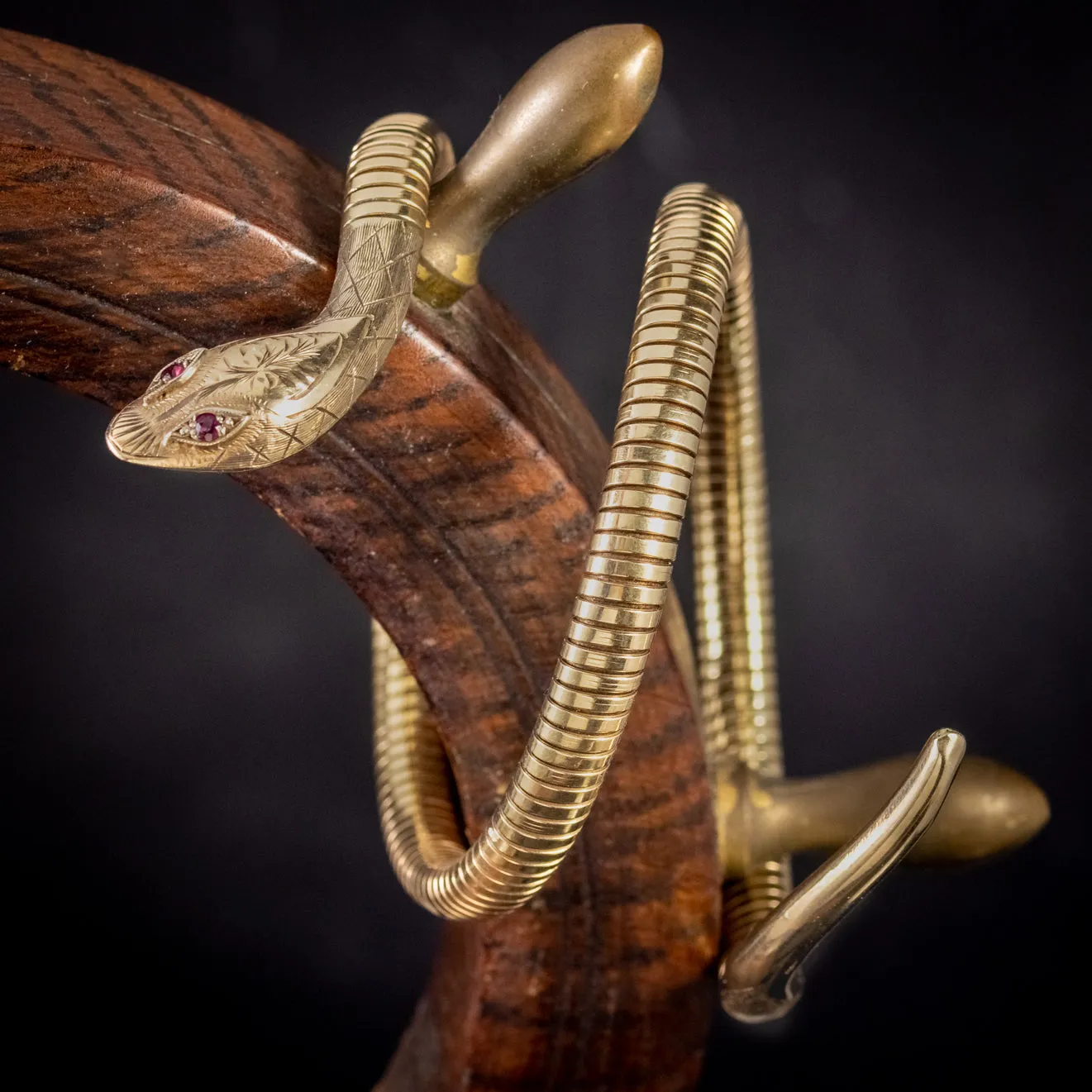 Vintage Snake Bangle 9Ct Rolled Gold Smith And Pepper Dated 1972