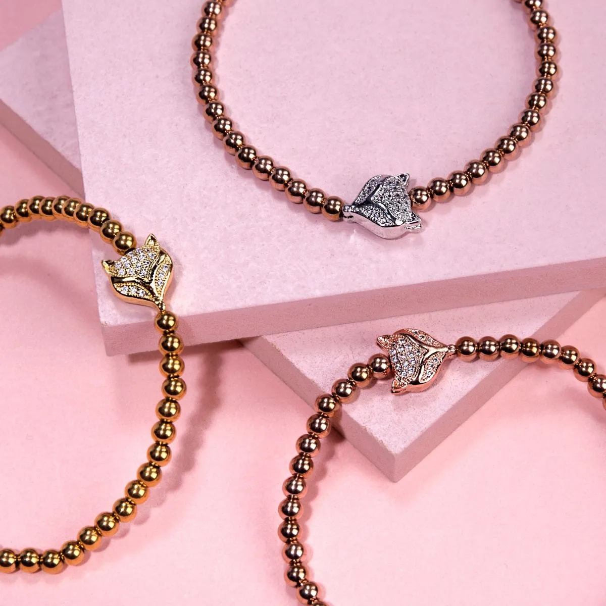 Vixen | 18k Rose Gold | Crystal Fox Bracelet