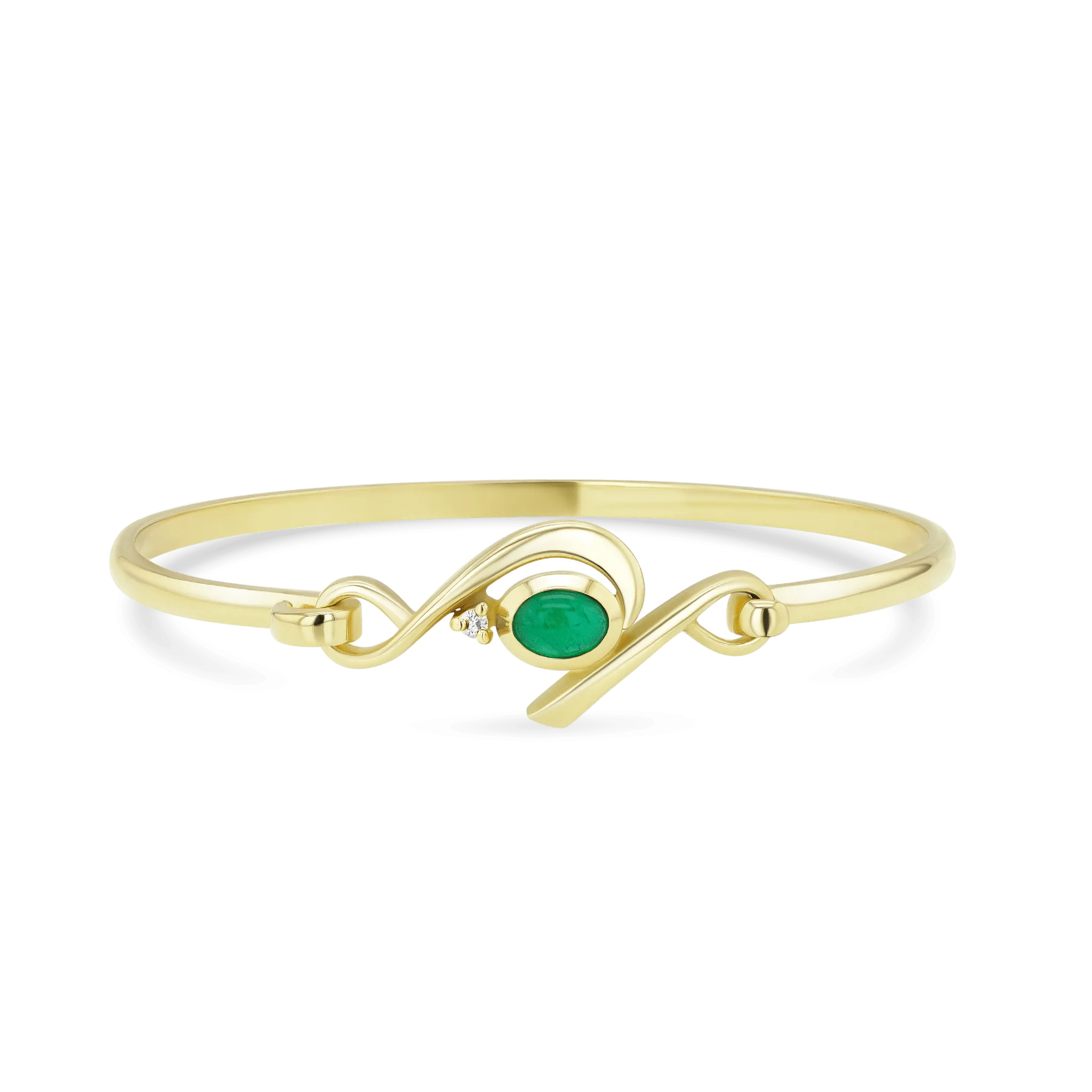 Waves Emerald Bangle