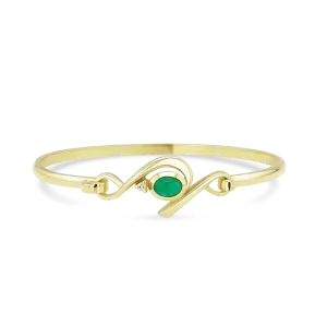 Waves Emerald Bangle