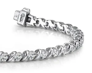 Wavy Hood Link Lab-Grown Diamond Tennis Bracelet with 0.96 ct.(finished) 1.75mm