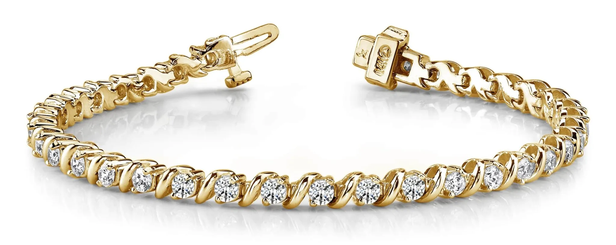Wavy Hood Link Lab-Grown Diamond Tennis Bracelet with 10.01 ct.(finished) 4.9mm