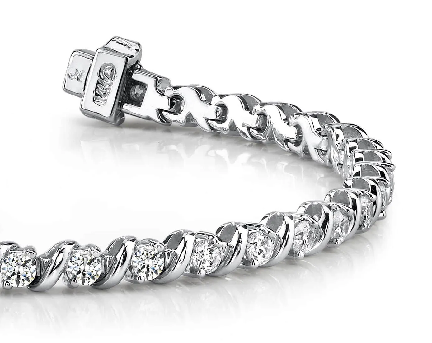 Wavy Hood Link Lab-Grown Diamond Tennis Bracelet with 10.01 ct.(finished) 4.9mm