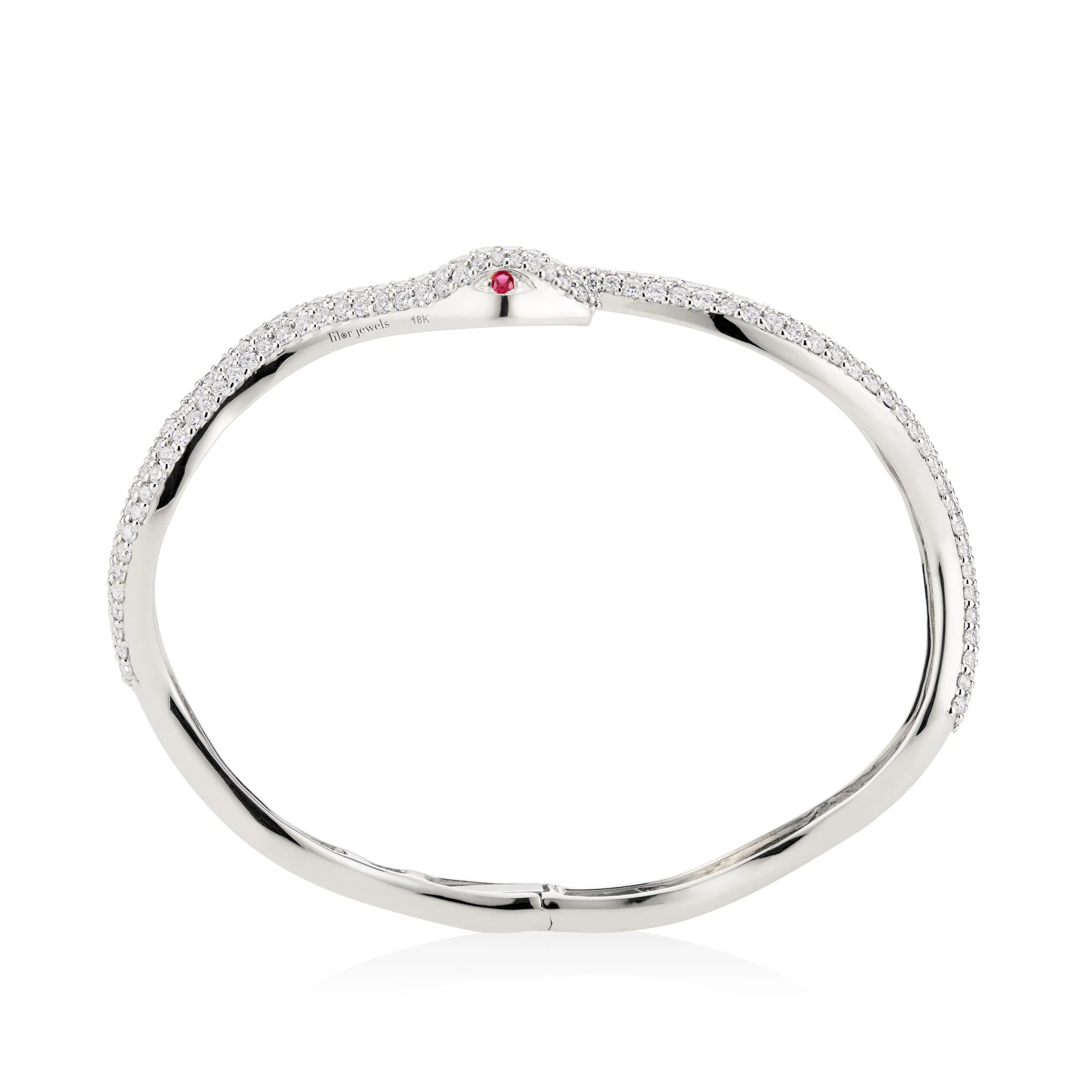 White Diamond Elysium Snake Bangle