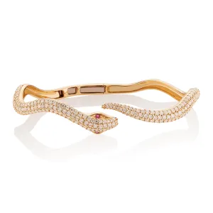 White Diamond Elysium Snake Bangle