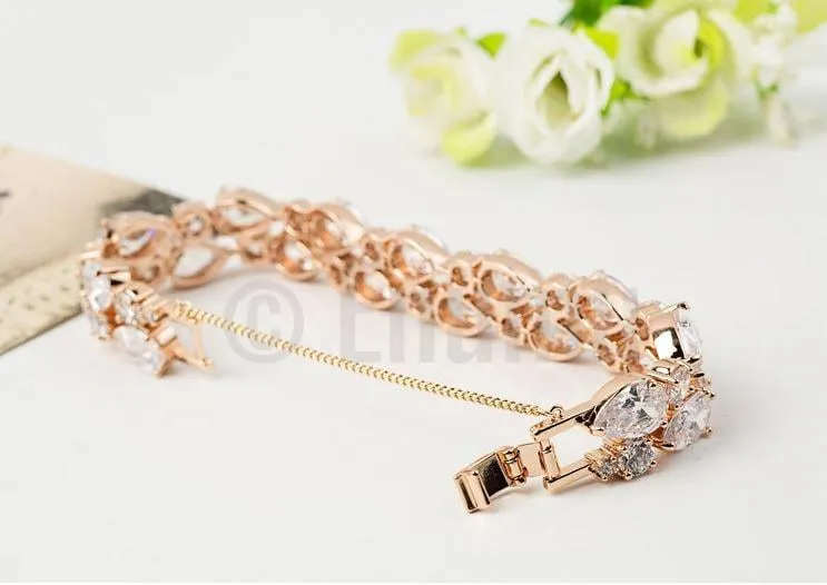 White Stone Grand wedding Bracelet ( 6.6")