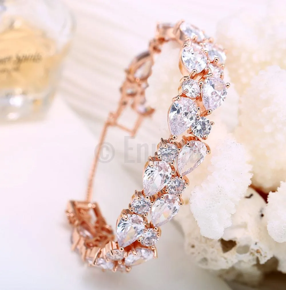 White Stone Grand wedding Bracelet ( 6.6")