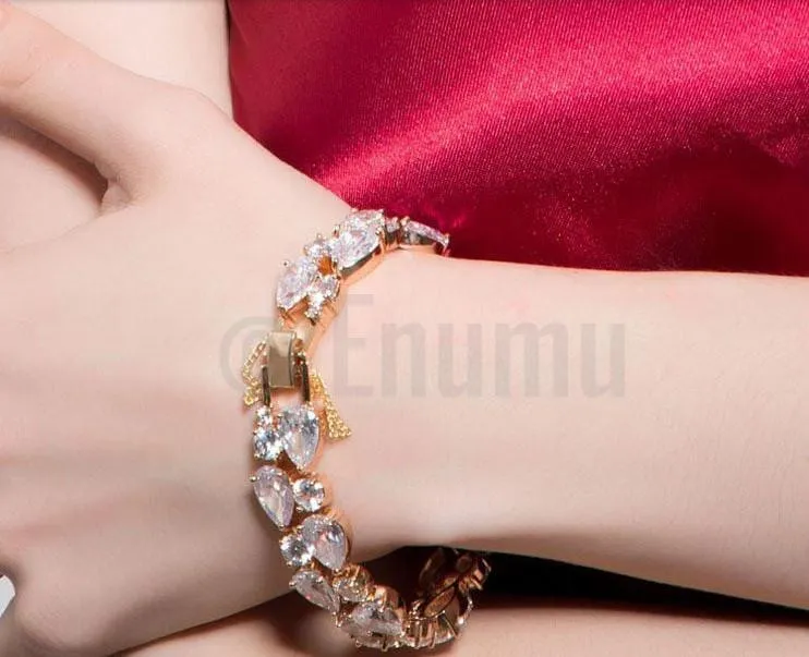White Stone Grand wedding Bracelet ( 6.6")