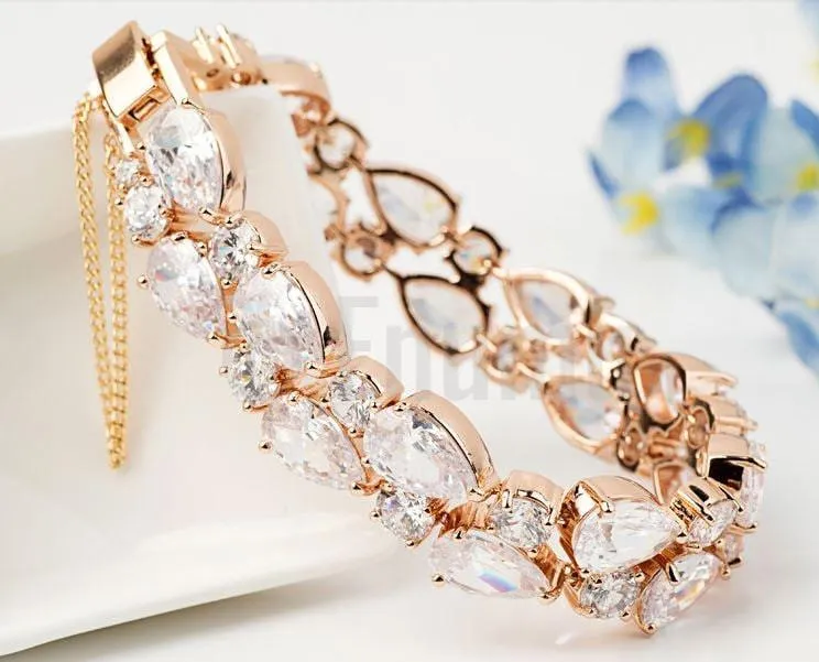 White Stone Grand wedding Bracelet ( 6.6")