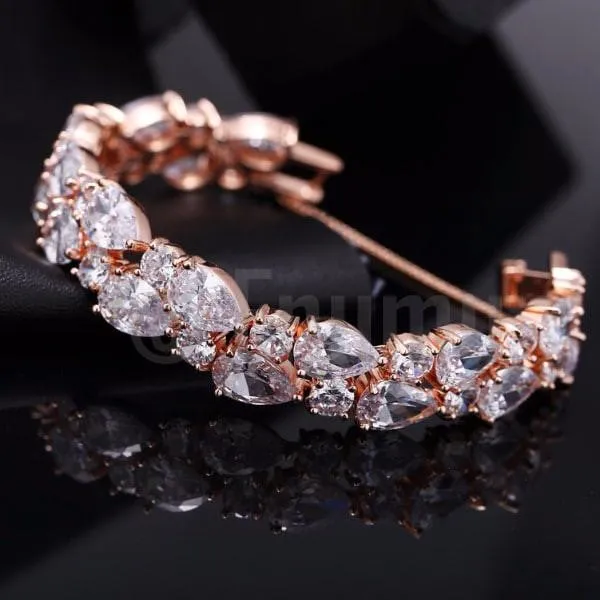 White Stone Grand wedding Bracelet ( 6.6")