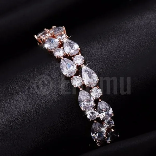 White Stone Grand wedding Bracelet ( 6.6")