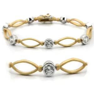 Women's Bracelets - LO1154 - Matte Gold & Rhodium Brass