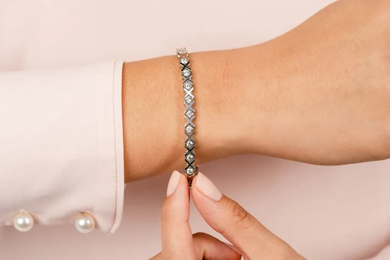 X And O Diamond Bracelet with 2.34 ct.(finished) 3.0mm