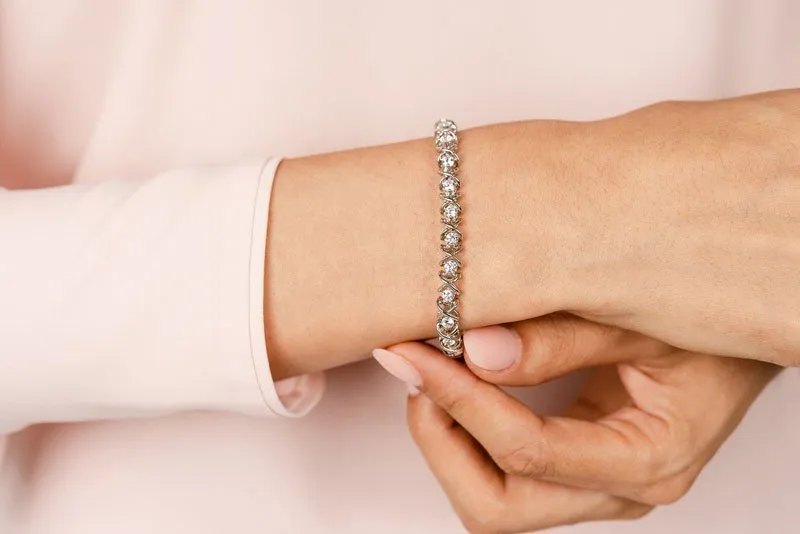 X Link Diamond Tennis Diamond Bracelet with 4.00 ct.(finished) 3.8mm