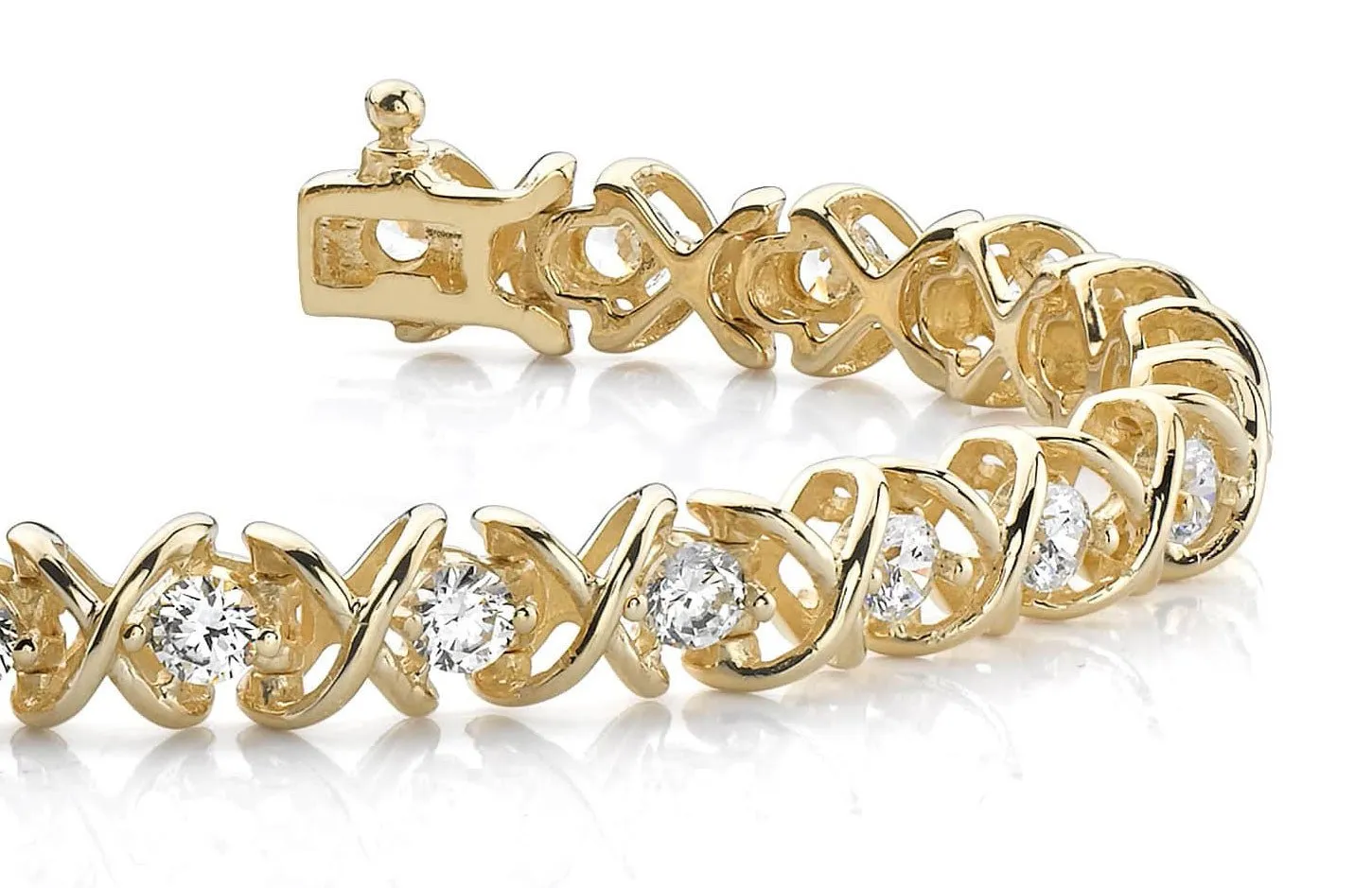 X Link Diamond Tennis Diamond Bracelet with 4.00 ct.(finished) 3.8mm