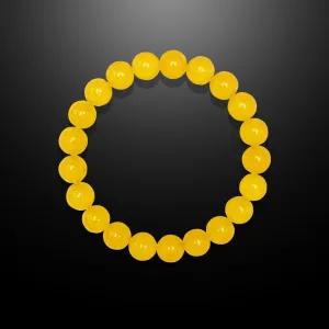 Yellow Jade Beaded Bracelet for Men, 10mm