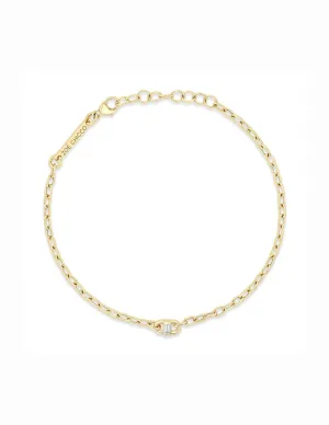 Zoe Chicco Baguette Diamond Open Link Square Oval Chain Bracelet